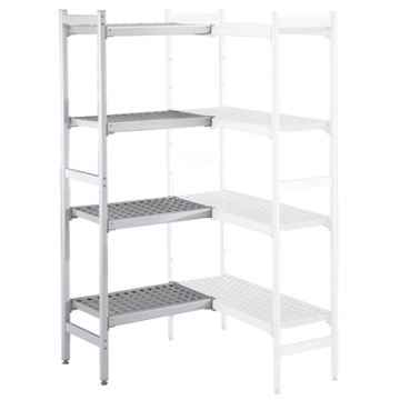 Electrolux 475x1010 mm Aluminium Corner Storage Rack with 4 Polyethylene Shelves PNC 137073