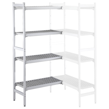 Electrolux 475x1276 mm Aluminium Corner Storage Rack with 4 Polyethylene Shelves PNC 137076