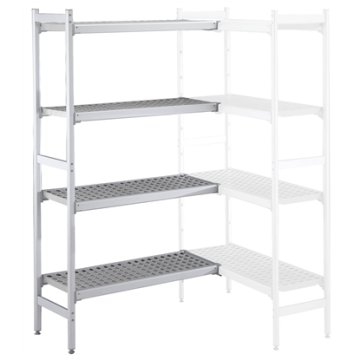 Electrolux 475x1541 mm Aluminium Corner Storage Rack with 4 Polyethylene Shelves PNC 137078