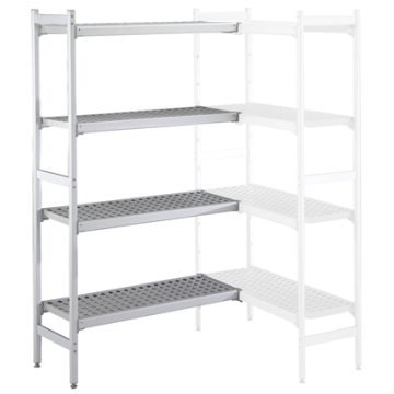 Electrolux 475x1578 mm Aluminium Corner Storage Rack with 4 Polyethylene Shelves PNC 137079