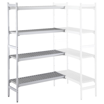 Electrolux 475x1756 mm Aluminium Corner Storage Rack with 4 Polyethylene Shelves PNC 137081