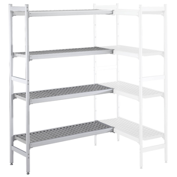 Electrolux 475x1844 mm Aluminium Corner Storage Rack with 4 Polyethylene Shelves PNC 137082