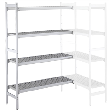 Electrolux 475x1932 mm Aluminium Corner Storage Rack with 4 Polyethylene Shelves PNC 137083