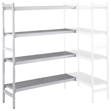 Electrolux 475x2196 mm Aluminium Corner Storage Rack with 4 Polyethylene Shelves PNC 137085