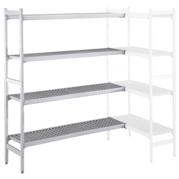 Electrolux 475x2376 mm Aluminium Corner Storage Rack with 4 Polyethylene Shelves PNC 137086