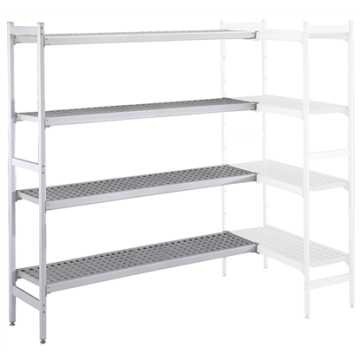 Electrolux 475x2552 mm Aluminium Corner Storage Rack with 4 Polyethylene Shelves PNC 137087