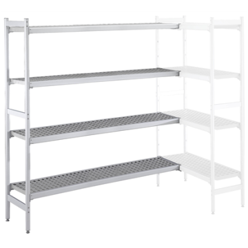 Electrolux 475x2732 mm Aluminium Corner Storage Rack with 4 Polyethylene Shelves PNC 137088