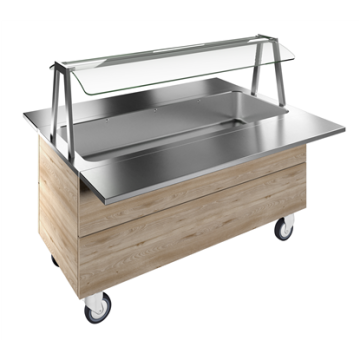 Electrolux Bain-marie, one well (4GN) with wheels H=750mm, overshelf with LED lights PNC 322050