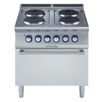 Electrolux 371128 electric commercial range with Electric Oven 700XP 4 Hot Plates. Model number: E7ECEH4REN