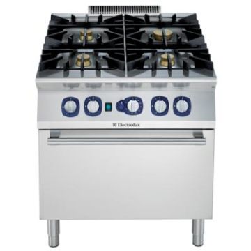 Electrolux 391008 900XP 4 Burner Gas Commercial Range on Convection Oven. Model number: E9GCGH4CV0