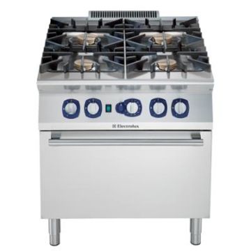 Electrolux 391009 900XP 4 Burner Gas Commercial Range 10 kW on Convection Oven. Model number: E9GCGH4CVM