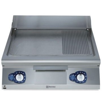 Electrolux 900XP 800mm Gas Fry Top, Smooth and Ribbed Brushed Chrome Plate PNC 391403