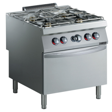 Zanussi 392004 Modular Cooking Range Line EVO900 4-Burner Gas Range 6kW on Gas Oven 