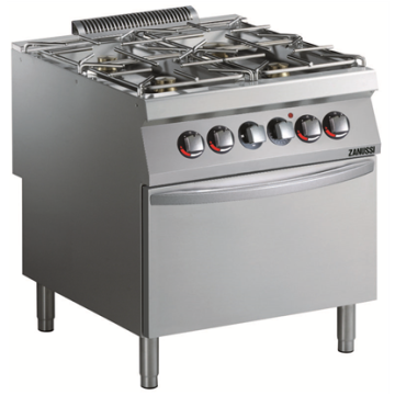 Zanussi 392010 Modular Cooking Range Line EVO900 4-Burner Gas Range on Electric Oven 