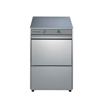 Electrolux 402082 glasswasher with drain pump, rinse aid & detergent dispenser. Model number: EGWSGUK