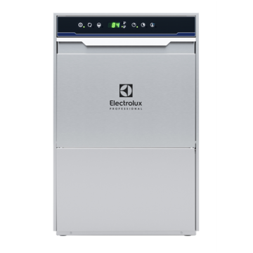 Electrolux Small Double Skin Glasswasher, electronic, cold rinse, water softener, drain pump, detergent and rinse aid dispenser,30 racks/hour PNC 402220