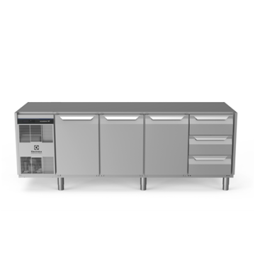 Electrolux ecostore HP Premium Refrigerated Counter - 590lt, 3-Door, 3x1/3 Drawers, No Top PNC 710070