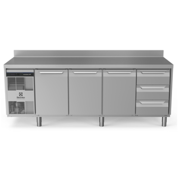 Electrolux ecostore HP Premium Refrigerated Counter - 590lt, 3-Door, 3x1/3 Drawers, Upstand PNC 710072