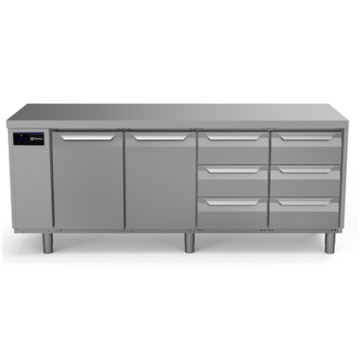 Electrolux ecostore HP Premium Refrigerated Counter - 590lt, 2-Door, 6x1/3 Drawers, Remote PNC 710084