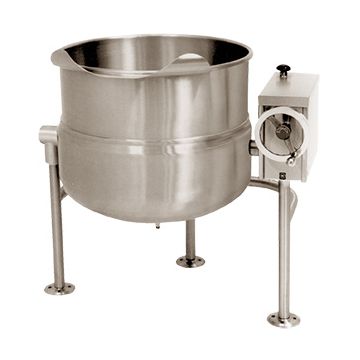 Market Forge FT-100L 100 Gallon &#40;380 litres&#41; direct steam tri-leg tilting kettle