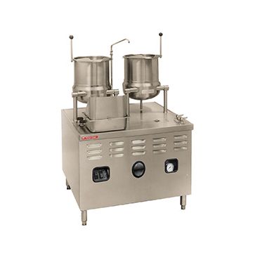 Market Forge MT10T10E &#91;2&#93; 10 gallon electric tilting kettles on 36 Inch modular base