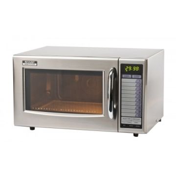 Sharp R-21AT 1000w Durable Light Duty Programmable Touch Control Microwave Oven