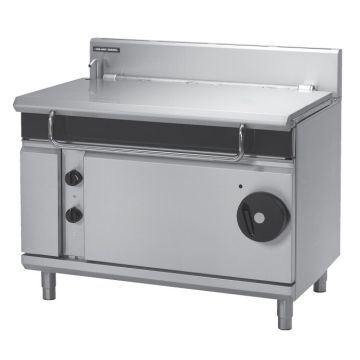 Blue Seal G580-12E Gas Bratt Pan With Electric Power Tilting. Steel Pan. 120 Litres Capacity