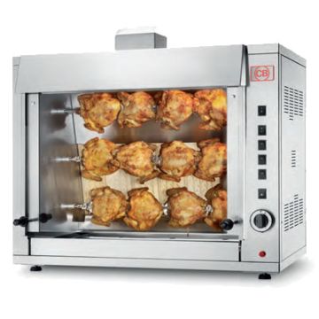 CB G-12P-S3 chicken rotisserie. Gas. 12 bird capacity