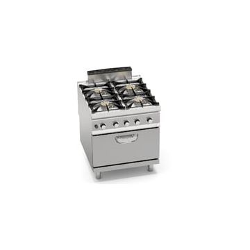 Bertos S900 4-burners gas cooker powered on 2/1 gn gas oven 13718100 SG9F4PSP+FG