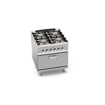 Bertos S900 4-burners gas cooker powered with 2/1 gn electric oven 13718300 SG9F4PSP+FE