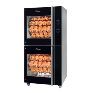 Fri-Jado TDR8+8 Programmable Chicken Rotisserie for 80 chickens. Electric Power. 