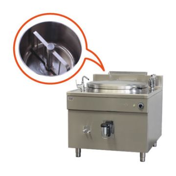 500 litre square commercial boiling pan with mixer. Indirect electric heat. Icos PQFM.IE 500/N 